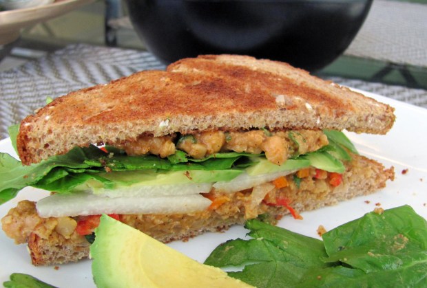 Cilantro Lime Chili Pepper Hummus Sanwich