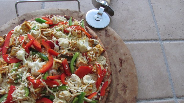 Indian Style Curry Tofu Grilled Pizza