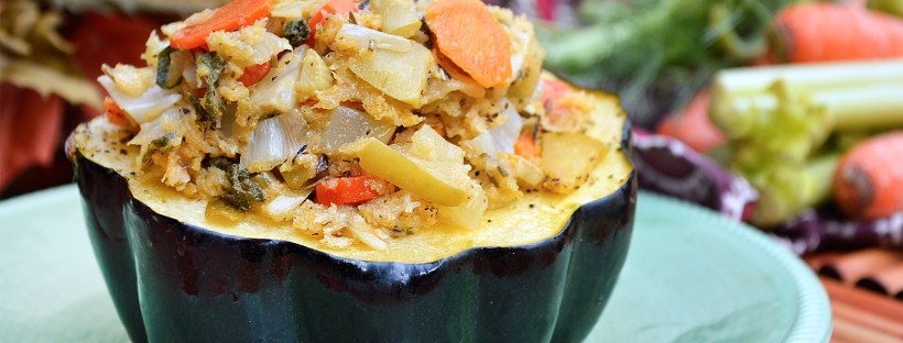 Vegan stuffed acorn squash